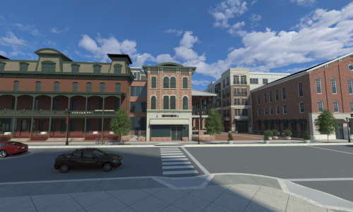 Up-and-coming exterior of local community